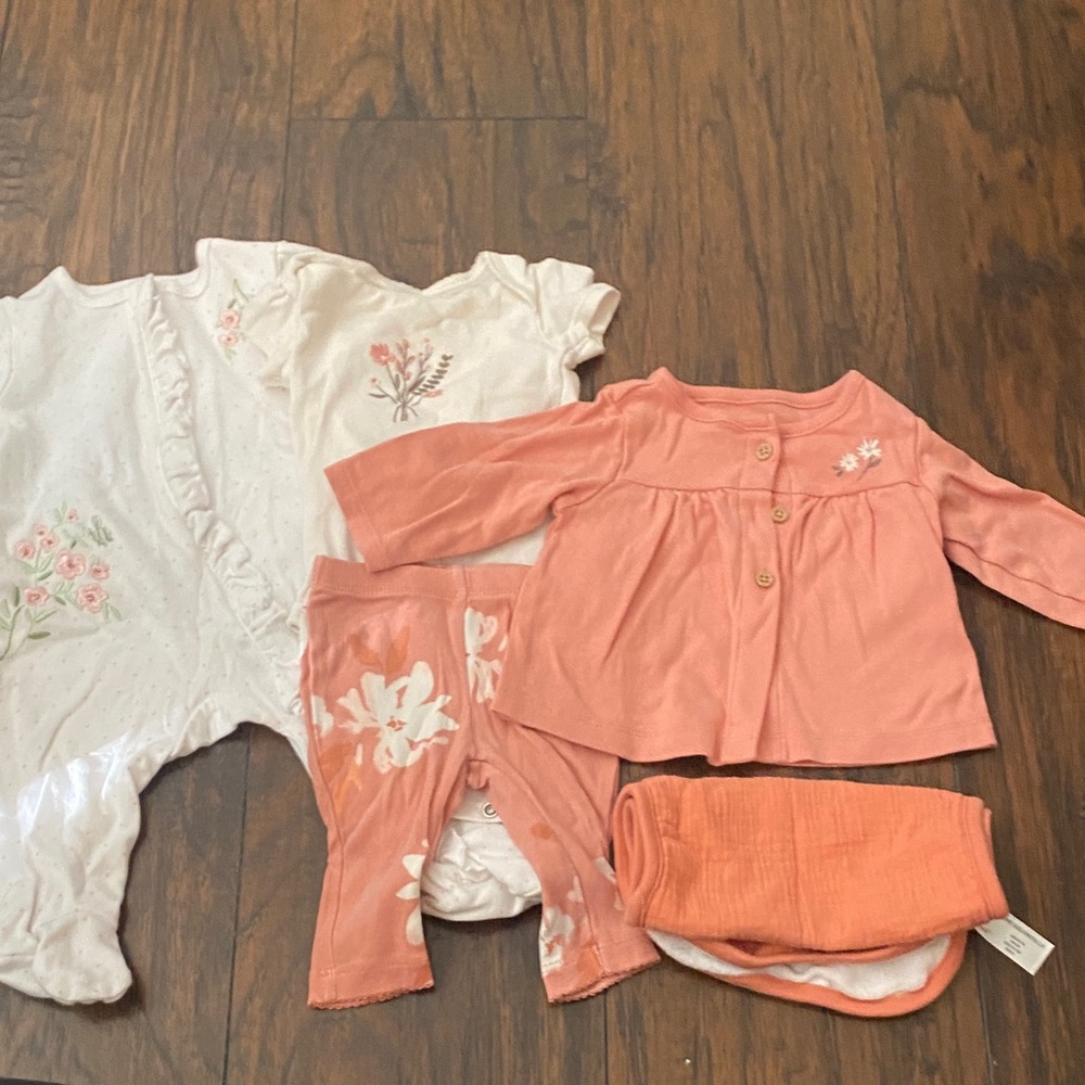 Carter's Pink and White Floral Kids Matching Set